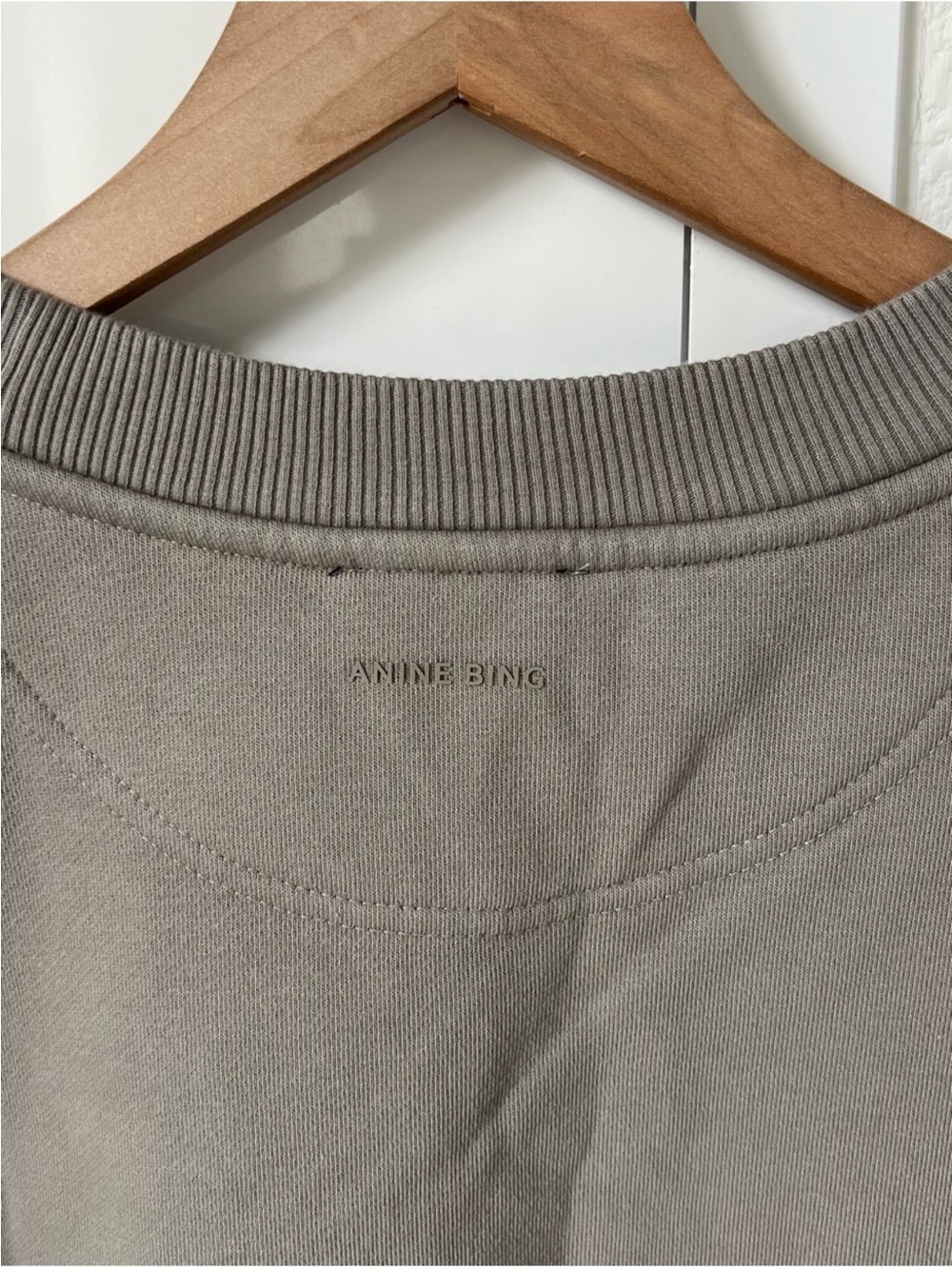 Anine Bing Tyler Logo Sweatshirt in Storm Grey NWT - Picture 4 of 7